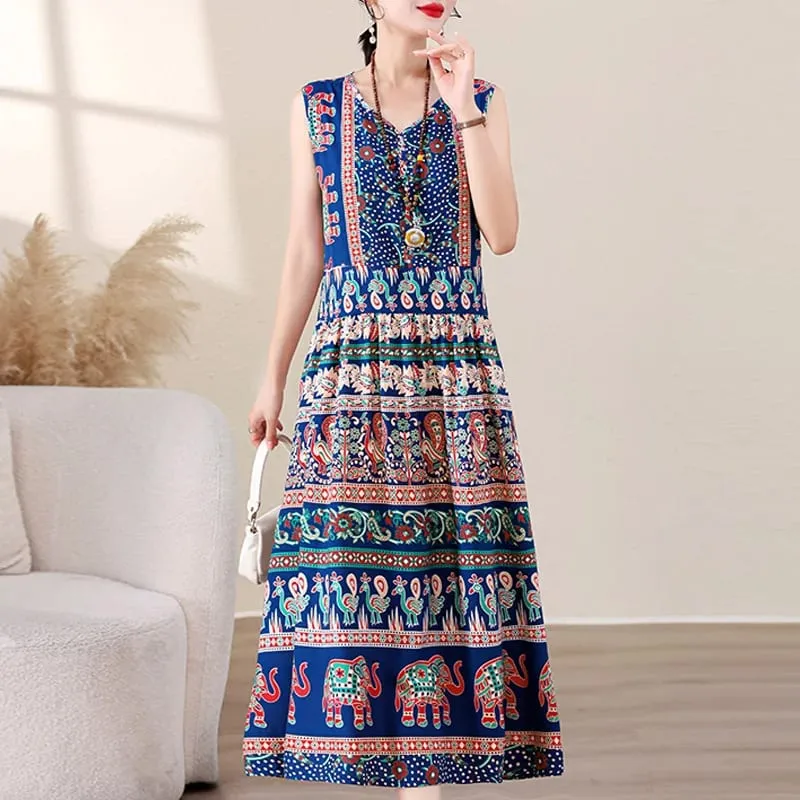New Fashion 2026 Casual Summer Clothes Dresses For Women Vintage Dress V-neck Fashion Plus Size Women Clothing — image 9