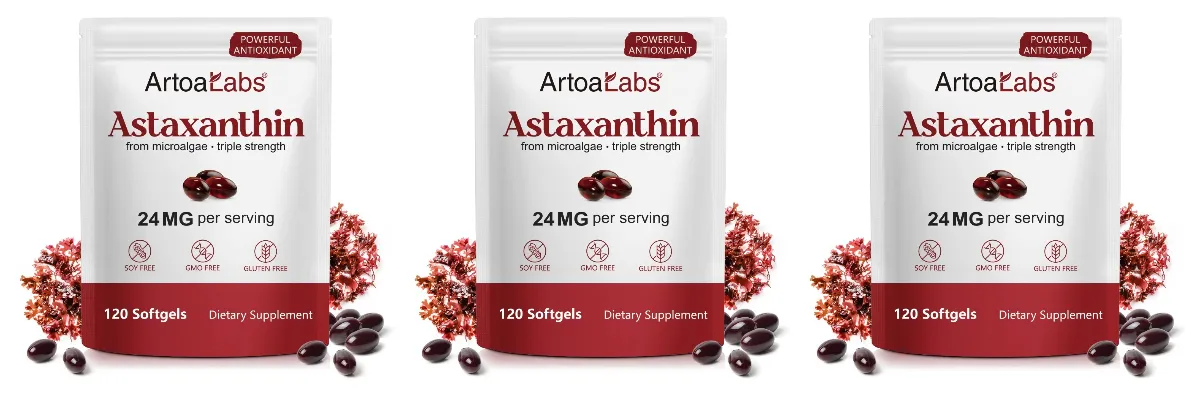 Astaxanthin Softgels 24mg Triple Strength Powerful Antioxidant Eye Health Support Microalgae Soy Free Gluten Free 120 Count — image 9