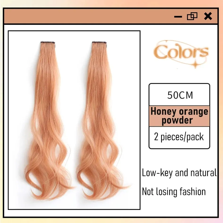 Set da 2 pezzi sintetici 50 cm 60 cm estensioni dei capelli ricci colorati onda d'acqua rosa blu viola parrucca di Natale di Halloween