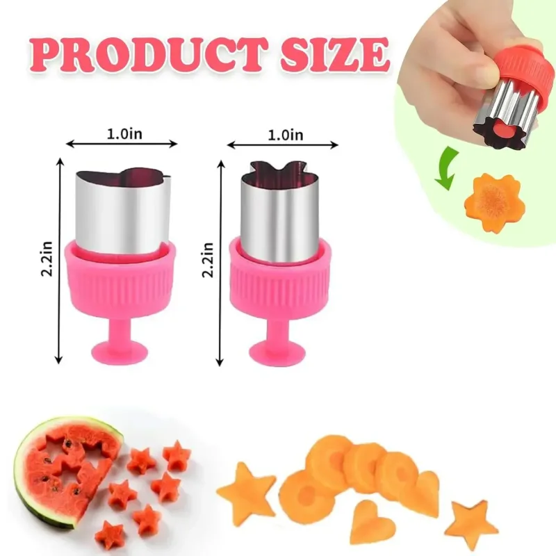 3/5/8Pcs Pressed Fruit Printing Cutting Flower Vegetable Kitchen Embossing Biscuit Cookie Cutting Mold For Kids Lunch Bento Box — image 3