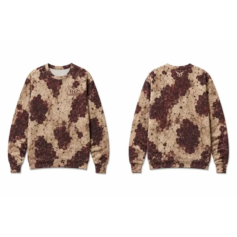 Western-inspired Fossil-print Cow Pattern Sweatshirt Men Vintage All Over Print Pullover Streetwear Unisex Casual Long-sleeved — image 4