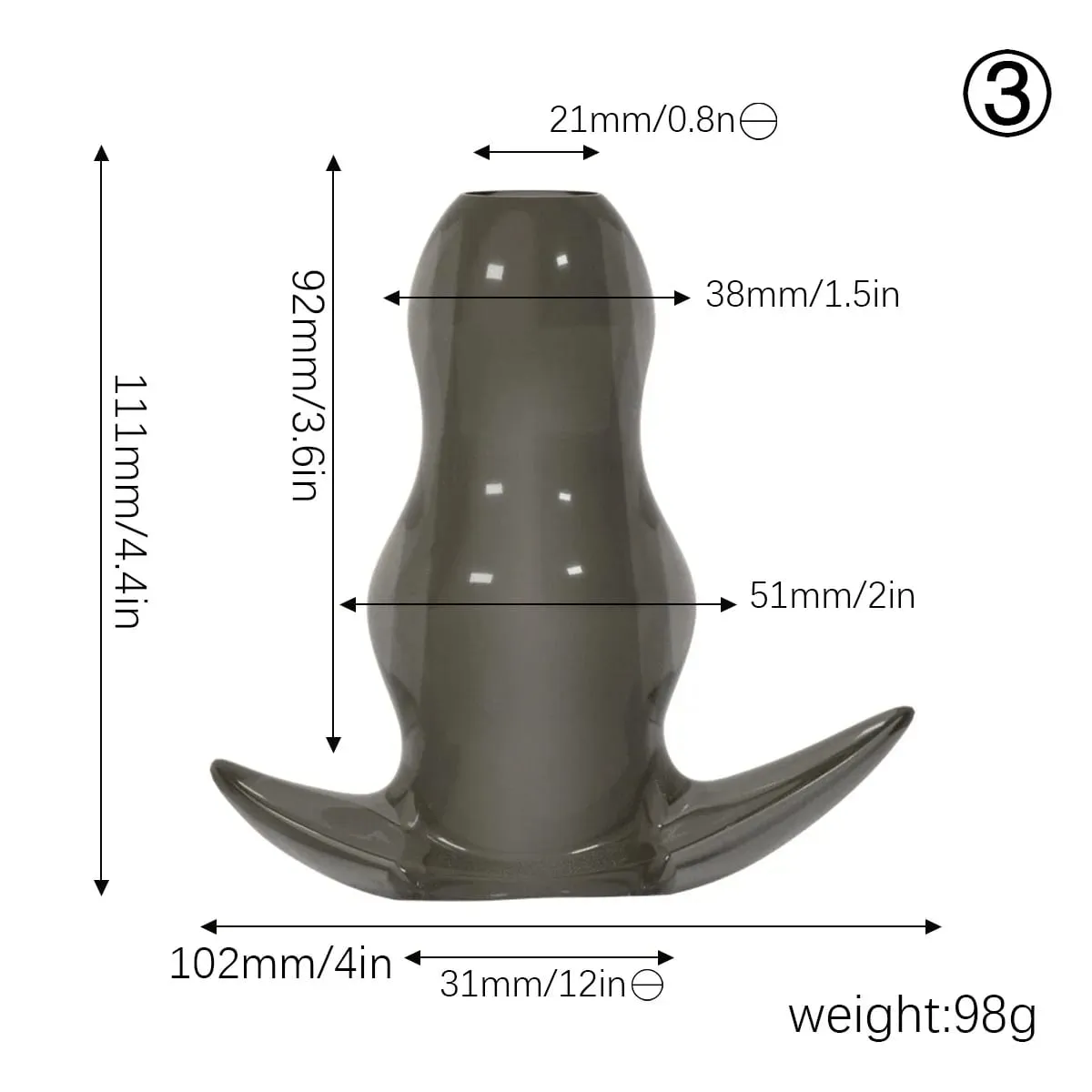 Purple TPE Hollow Tunnel Butt Plug Set - Graduated Open Anal Stretcher Plugs Flexible Sex Toy para sa Mga Lalaki at Babae — image 5