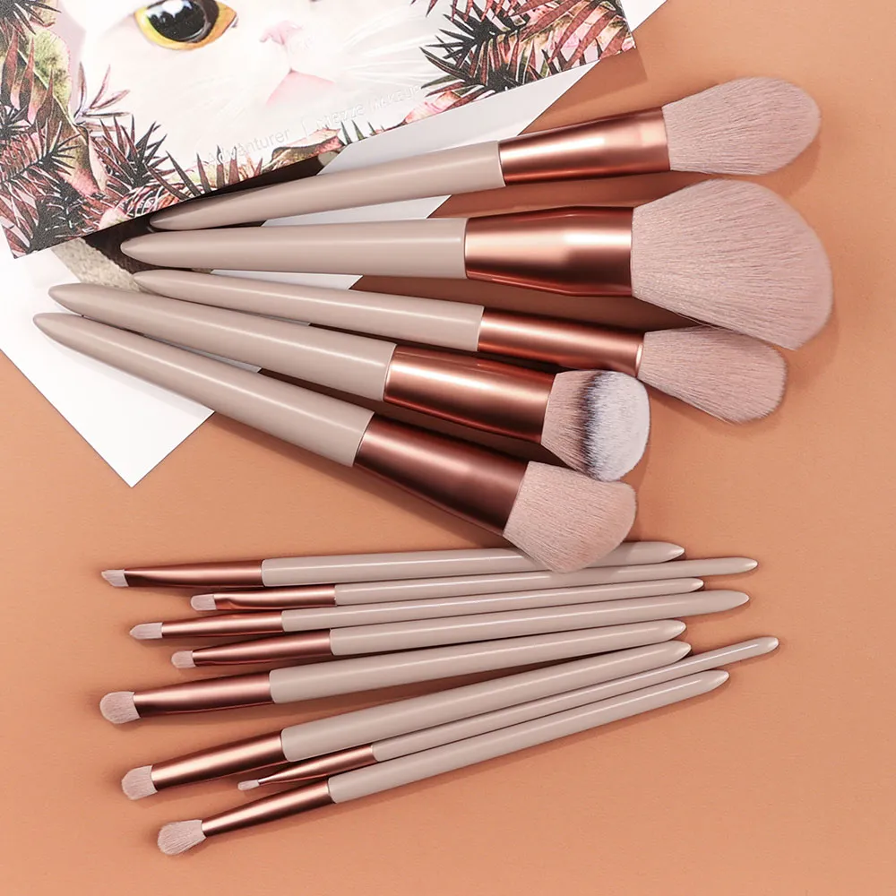 13Pcs Makeup Brushes Tool Set Cosmetic Powder Eye Shadow Foundation Blush Blending Beauty Make Up Brush For Makeup Starters Gift — image 6
