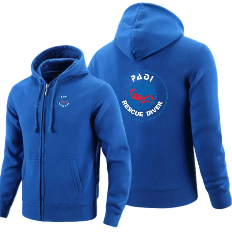 Scuba Driver Padi 2026 white Hoodies men Autumn Long Sleeve Pullover Tops Casual Pocket Hoodies Outer Loose Sport Wear
