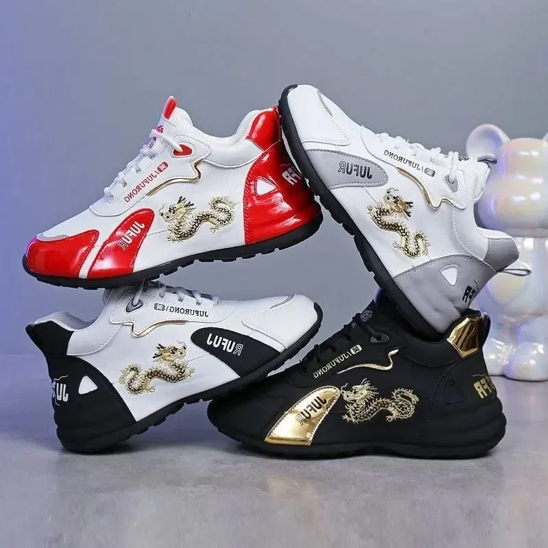 Fashion Men's Casual Shoes Luxury Men's Sneakers Leather Waterproof Sports Shoe Lightweight Breathable Non-slip Basketball Shoes — image 7