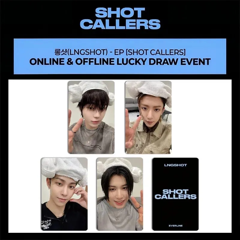 4PCS Kpop Hot Boy Group LNGSHOT Album "SHOT CALLERS" EVERLINE HD Discount Card OHYUL LOUIS RYUL WOOJIN Small Cards Photocards — image 4