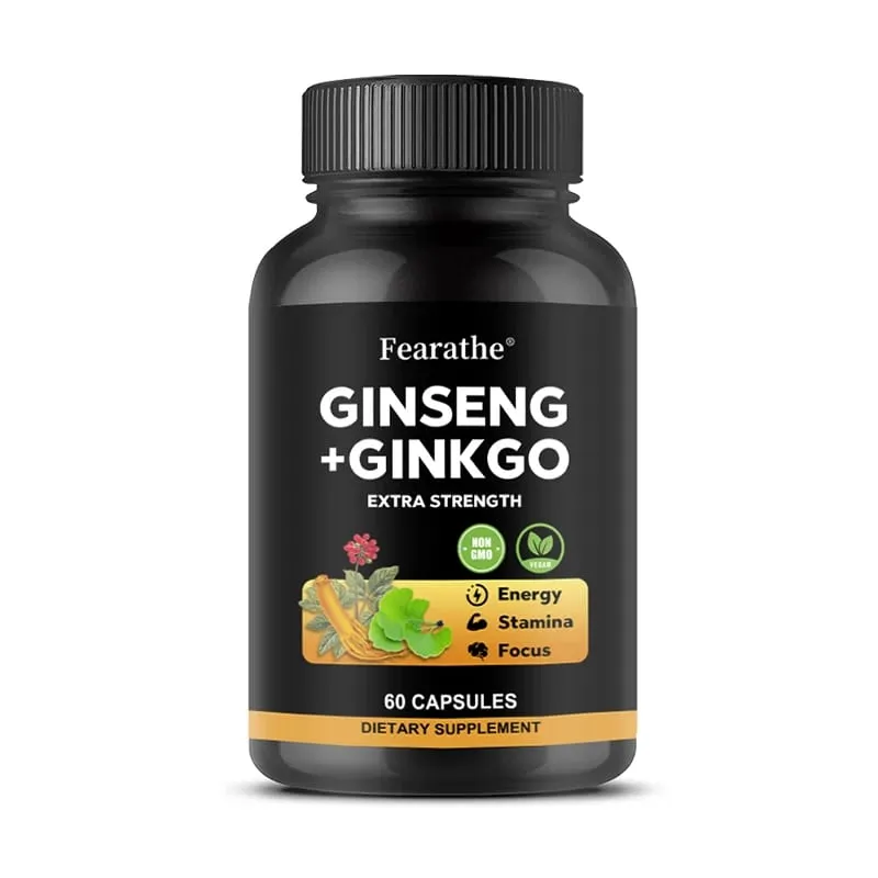 Panax Ginseng + Ginkgo Biloba Complex Capsules - Traditionally Used to Boost Energy Memory and Focus for Men and Women — image 9