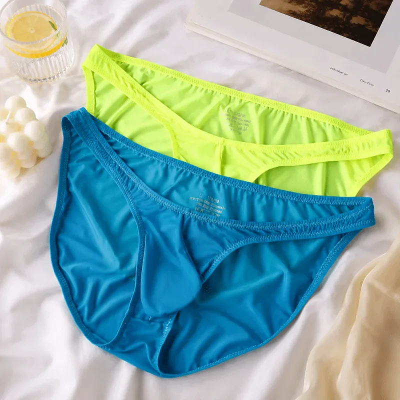 빠른 건조 울트라 얇은 얼음 실크 팬티 낮은 허리 원활한 남성 속옷 U-파우치 란제리 메쉬 팬티 여행 — image 10