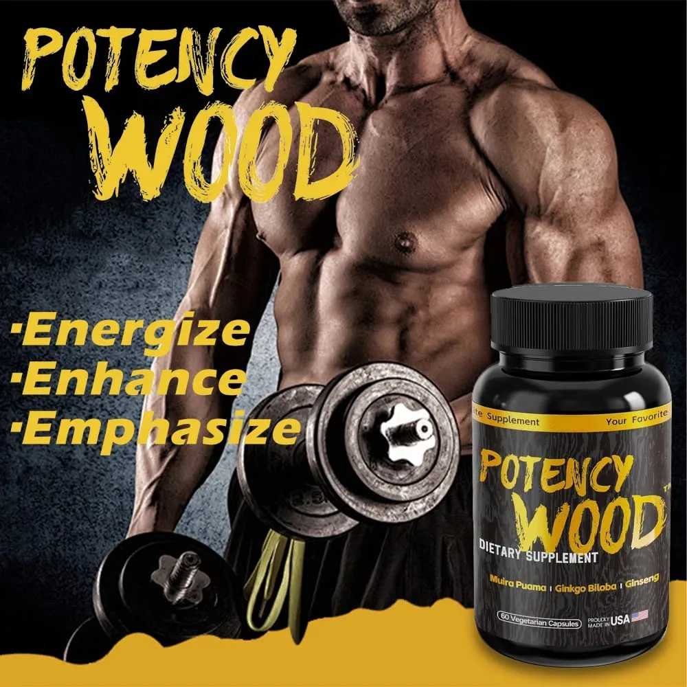 Potency Wood Herbal Supplements with Ginseng Ashwagandha 60 Capsules Adaptogen Energy Stamina Immune Antioxidants Gut Health — image 2