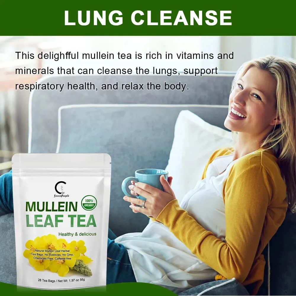 Organic Mullein Leaf Extract For Lung Cleansing & Liver Detoxification Lug Clears Respiratory Relieve Cough Supplement