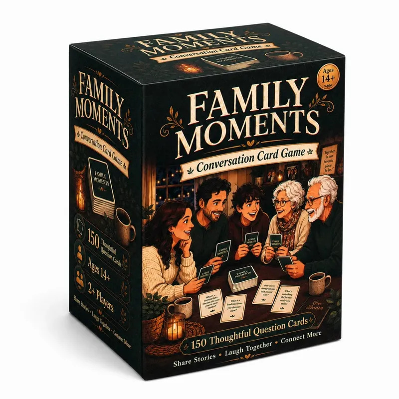Family Moments Card Game Conversation Starter Cards with Thoughtful Questions for Family Dinners Gatherings Holidays Story Shari
