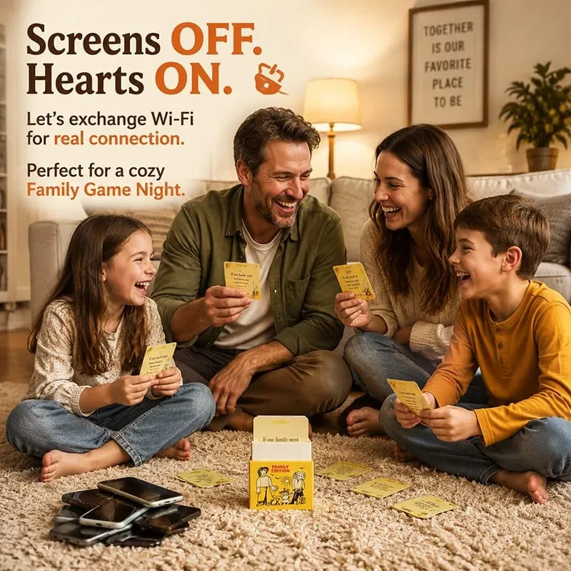 Screen Free Family Game Night Icebreaker Cards Deep Conversation Board Game Vintage Card Game Gift for Kids Parents Table Talk