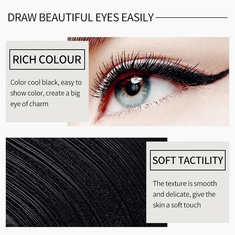 Waterproof Eyeliner Gel Matte - 24H Quick-drying Rich Pigment Single Head Gel Pencil Smudge-proof Long-lasting Black — image 6