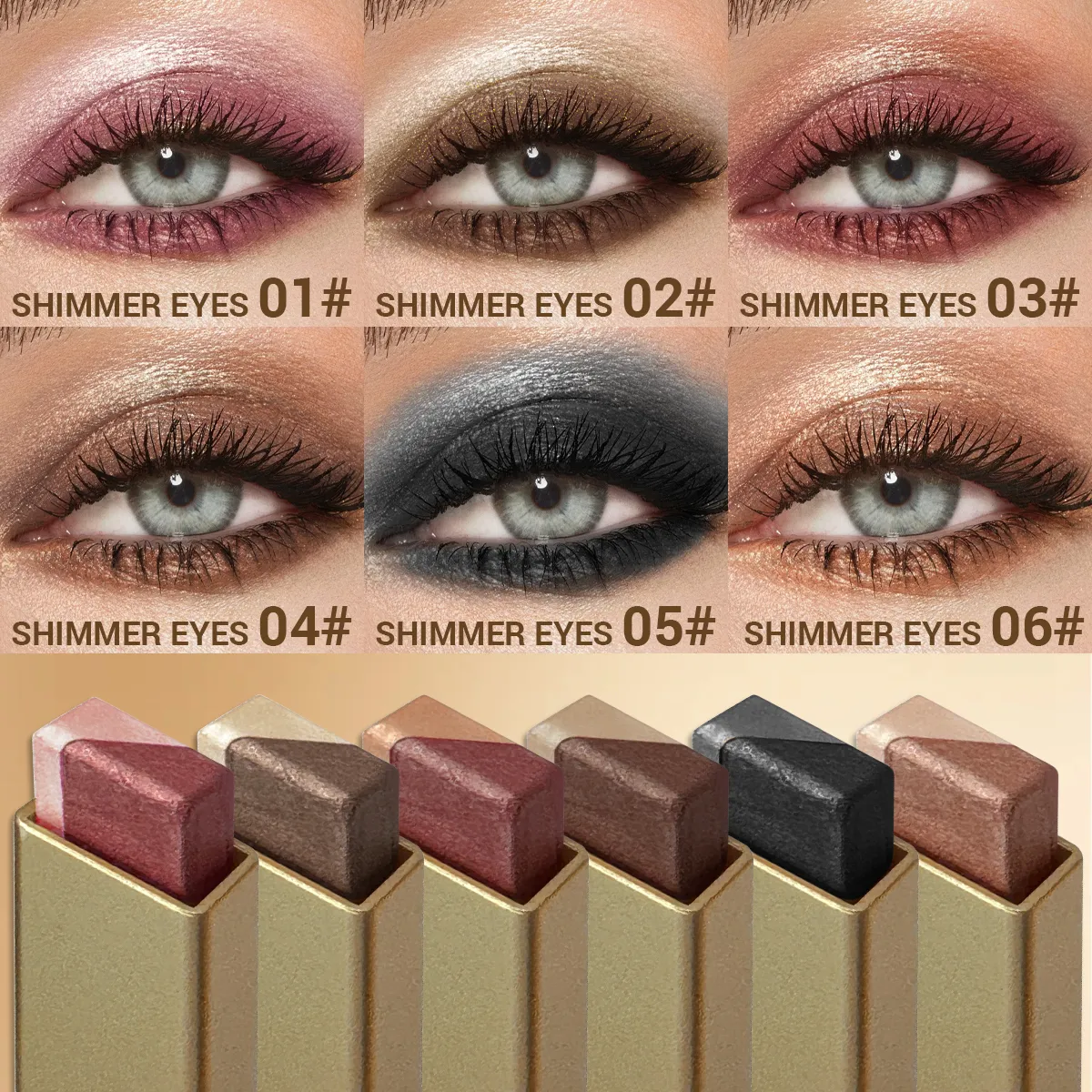 1Pc Dual-Color Eyeshadow Stick Blendable Eye Color For Daily Makeup Brown And Pink Cosmetic Eye Makeup Product — image 3