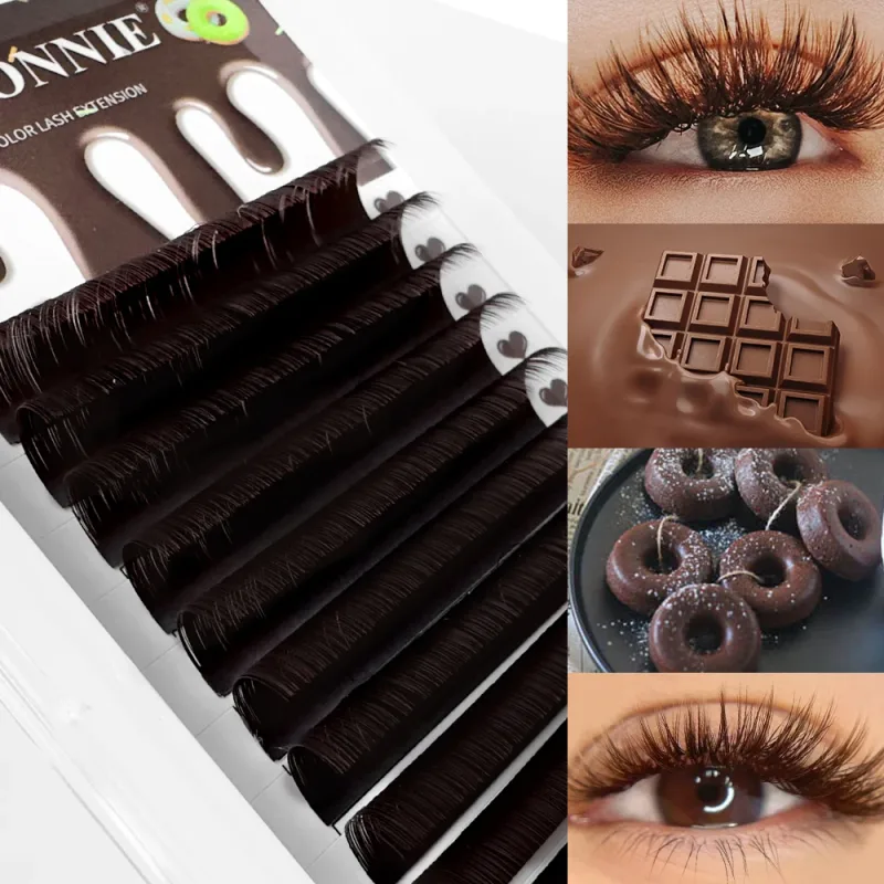 Abonnie LB Brown Lashes M Curl Classic Eyelash Extensions Foxy Eye Lash Cocoa Lashes Colored Eyelashes Fluffy Lashes
