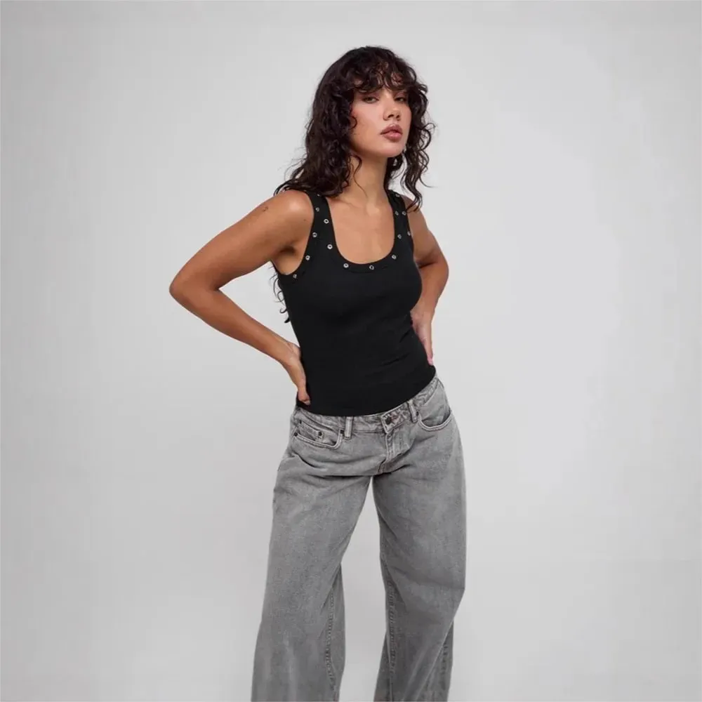 Women's Clothing MsChuh Summer Solid Color Vest Patchwork Slim Top Sleeveless Simple Style All-match Casual Comfortable Trendy — image 4