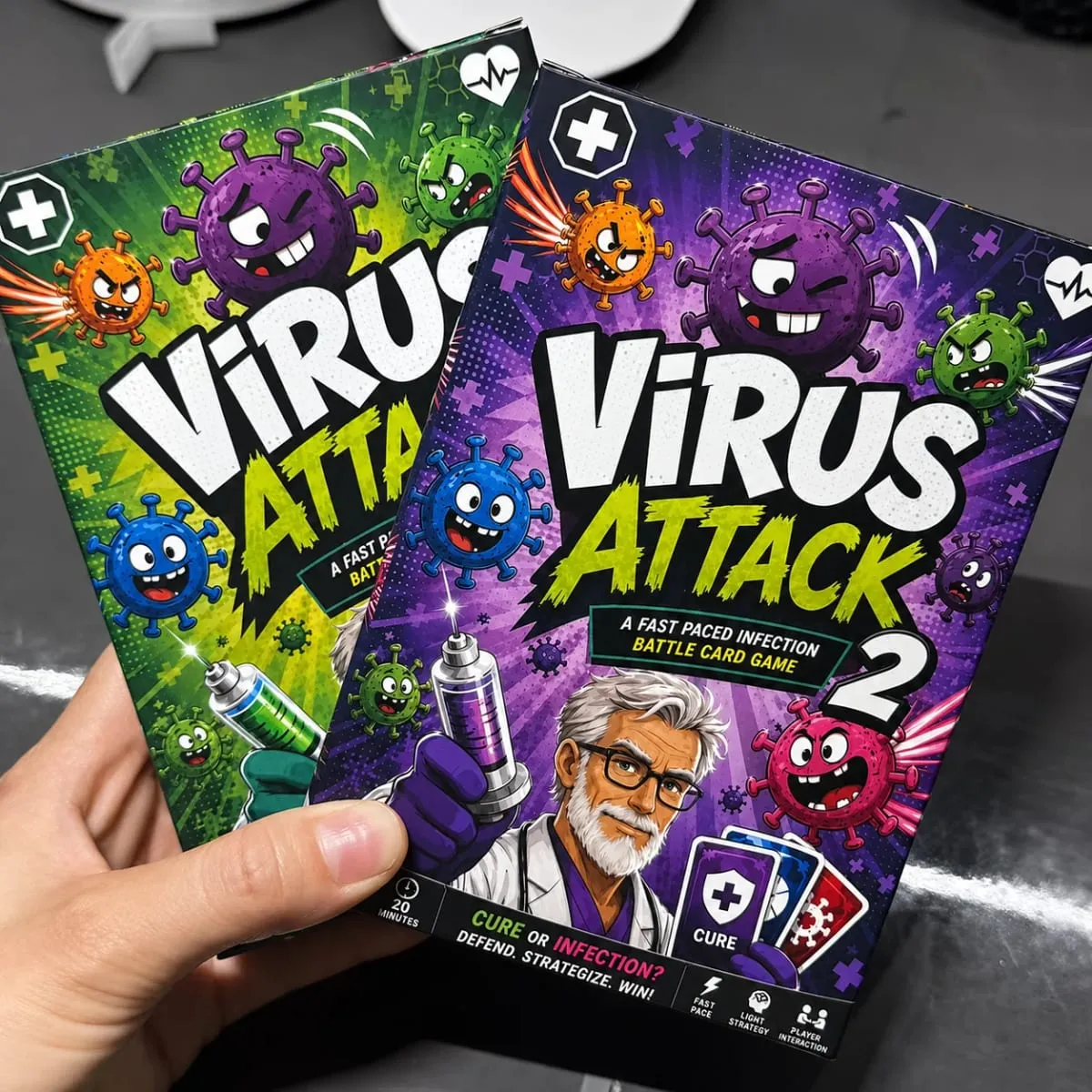 Spanish card game Attack Fast Paced Infection Battle Card Game Collect Healthy Organs Use Medicine Build Immunity — image 6