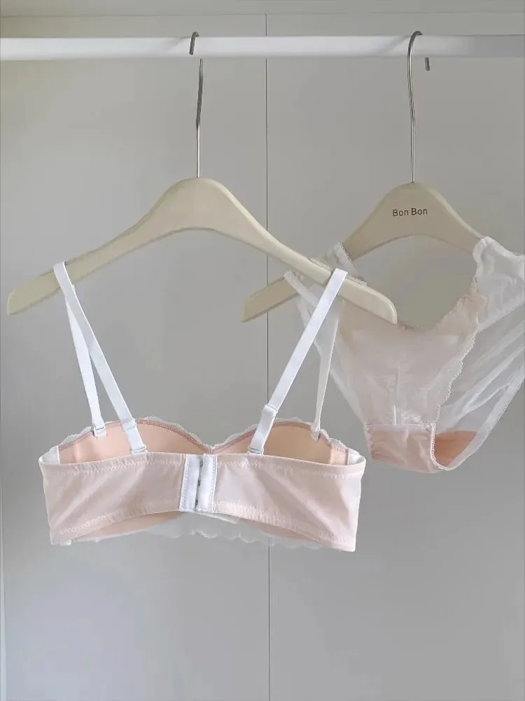 Ensemble de soutien-gorge demi-tasse en dentelle française, Push Up sans fil, petite poitrine, améliore le levage, Anti-affaissement, confort, ensemble de Lingerie Sexy pour femmes — image 3
