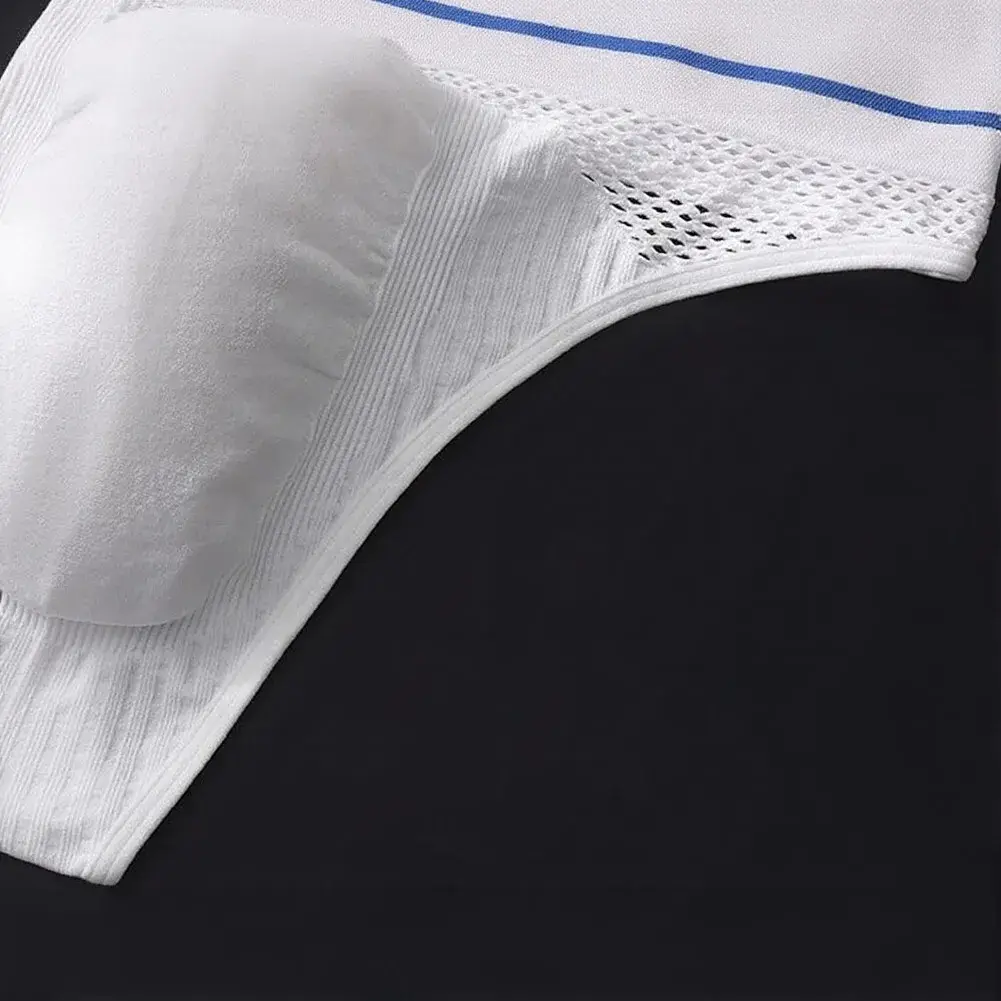 1pc Men's G-String Underwear 3D Bulge Pouch Striped Letter Printing Briefs Elastic Mesh Breathable Comfortable Thongs