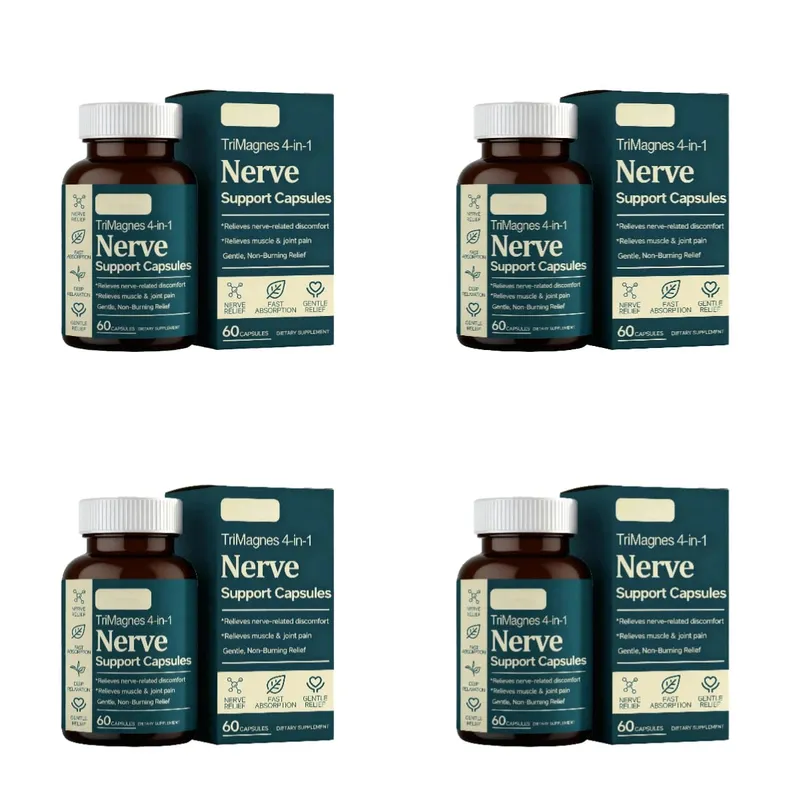 TriMagnes Complesso di magnesio 4 in 1 Capsule da 300 mg con citrato glicinato malato curcuma per il comfort dei nervi Rilassamento muscolare 60 Ct — image 11