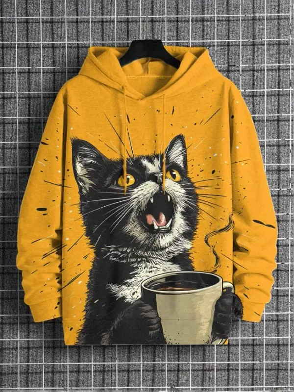 2026 Men's Hoodies Funny Cat Dinosaur UFO Art 3D Printed Cartoon Sweatshirt Men Women Tracksuit Oversized Casual Street Y2k Coat — image 11