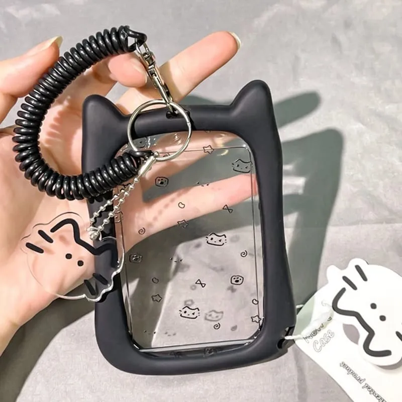 Cute Photocard Keychain Case - Clear PVC Card Holder with Key Ring for Backpack Protective Display Sleeve for Idol Photo Gift for Fans Collectors — image 3