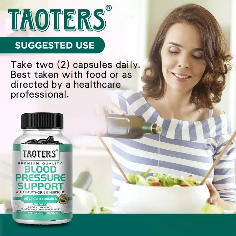 Blood Pressure Support Supplement Capsules Support Heart Cardiovascular Blood Flow Vein Leg Health Immune & Vascular Wellness