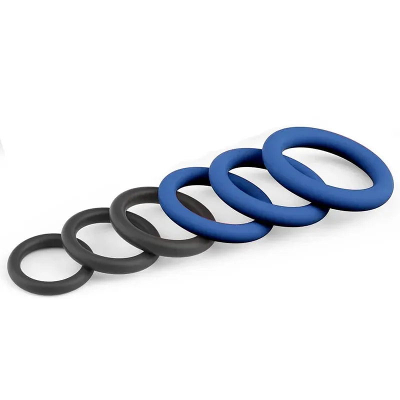 New 6pcs Silicone Penis Ring Ejaculation Delay Cock Rings Dick Erection Cockring Male Chastity Adult Sex Toys for Men — image 4