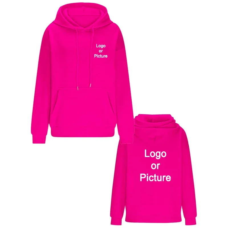 Reka bentuk DIY Oversize Hoodies Fesyen Wanita Disesuaikan Cetak Longgar Lengan Panjang Bahu Drop Cuff Sweathsirts Pullovers Sudadera