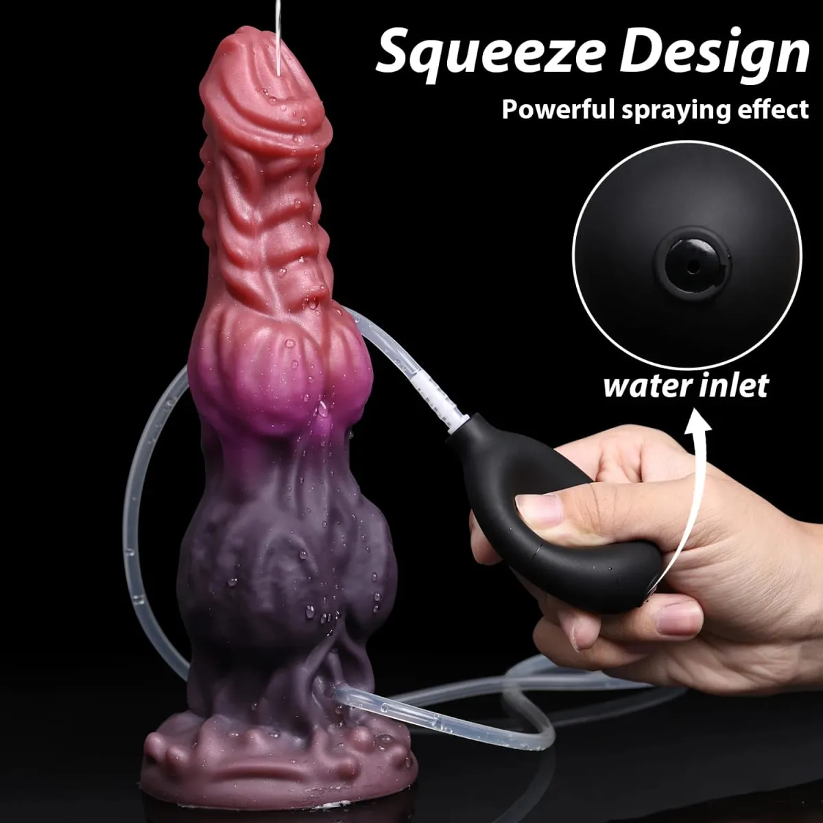 Ejaculation Monster Dildo Soft Silicone Penis Inflatable Big Knot Dildos Squirting Strong Sucker Dick Sex Toy for Women Men 18+
