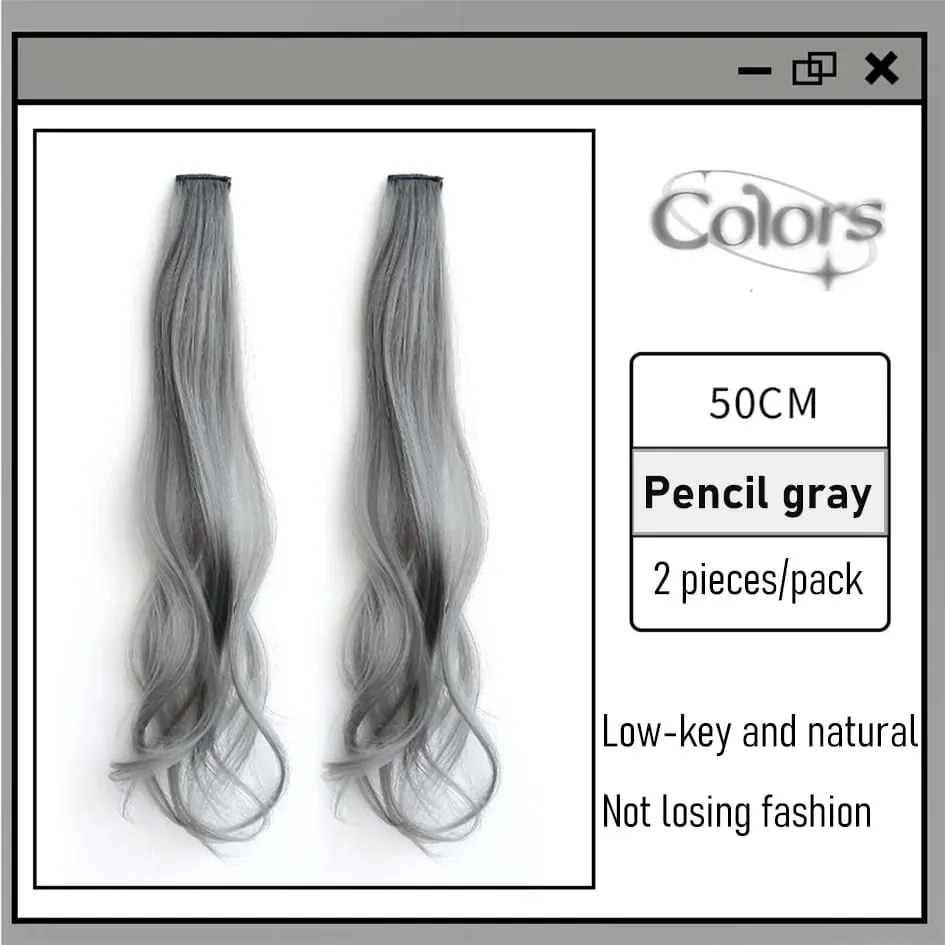 Set da 2 pezzi sintetici 50 cm 60 cm estensioni dei capelli ricci colorati onda d'acqua rosa blu viola parrucca di Natale di Halloween