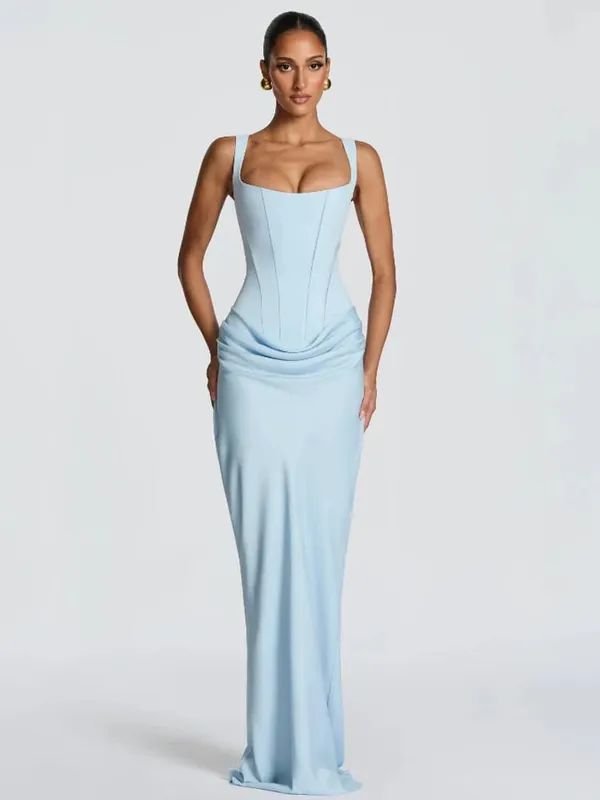 Women Green Ruched Elegant Satin Maxi Dress Mermaid One-shoulder Cutout Slim Fit Flowy Vestido 2026 Lady Summer Evening Vestidos — image 20