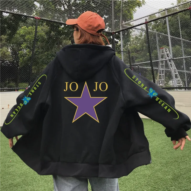Anime Jojo's Bizarre Adventure Stone Ocean butterfly Hoodies Loose Unisex Anime Style Hoodie Autumn Spring Top sweatshirt — image 2
