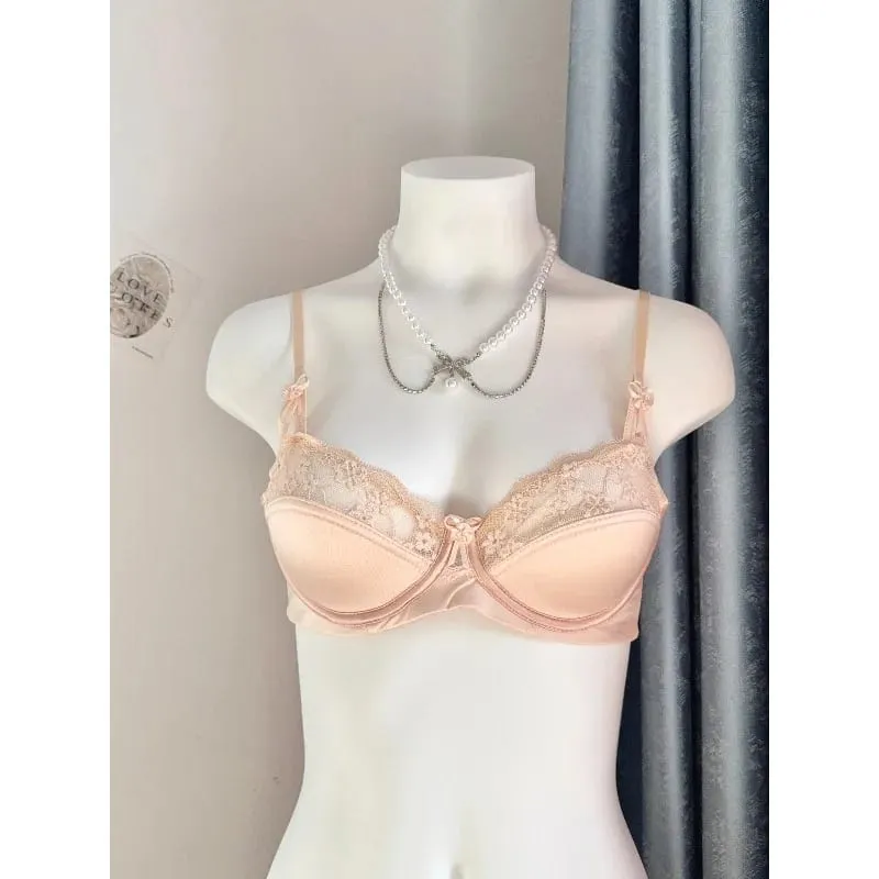 Popular Red Lace Minimizer Bra Set Ladies Half Cup Ultra Thin Big Bust Soft Support Bridal Party Honeymoon Night Out 32-38 Suit — image 5