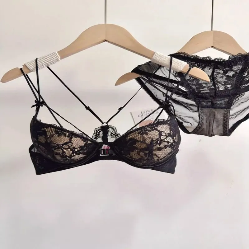 Conjunto Lencería Encaje Cierre Delantero Mujer Sin Varilla Push Up Sujetador Delicadamente Forrado Correas Delicadas — image 3