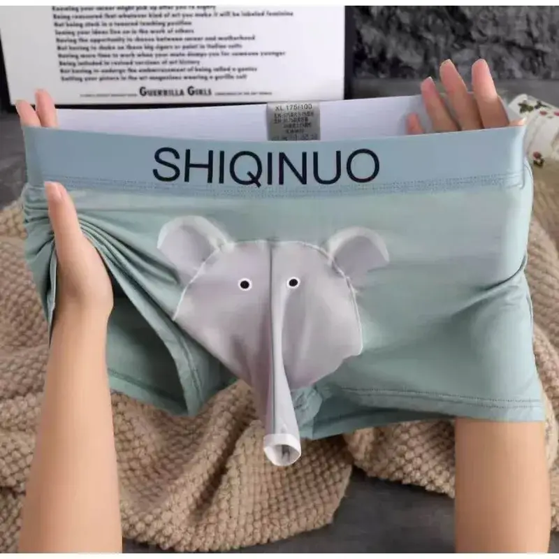 Boxershorts Elephant Nose Men Sexy Underwear Open Sheath Pouch Mens Boxers Shorts Smooth Male Lingerie Bottoms Boyfriend Gifts — image 2