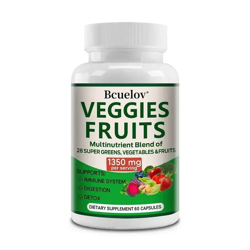 1350mg Fruit and Vegetable Supplement - 28 Complex Nutrients - Boosts Digestion Detoxification and Immune Support — image 8