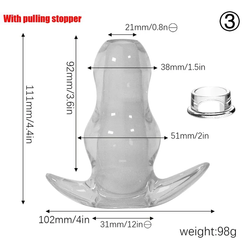 Purple TPE Hollow Tunnel Butt Plug Set - Graduated Open Anal Stretcher Plugs Flexible Sex Toy para sa Mga Lalaki at Babae — image 29