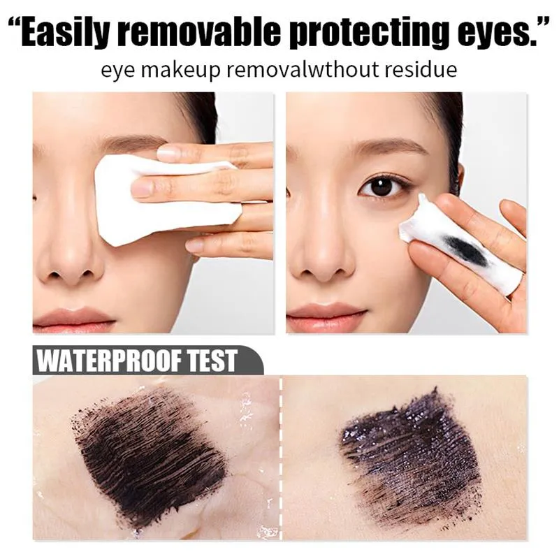 Eye Black Mascara Waterproof Lengthens Eyelashes Extension Silk Fiber Mascare Eye Makeup for Women Cosmetic Korean Make up — image 4