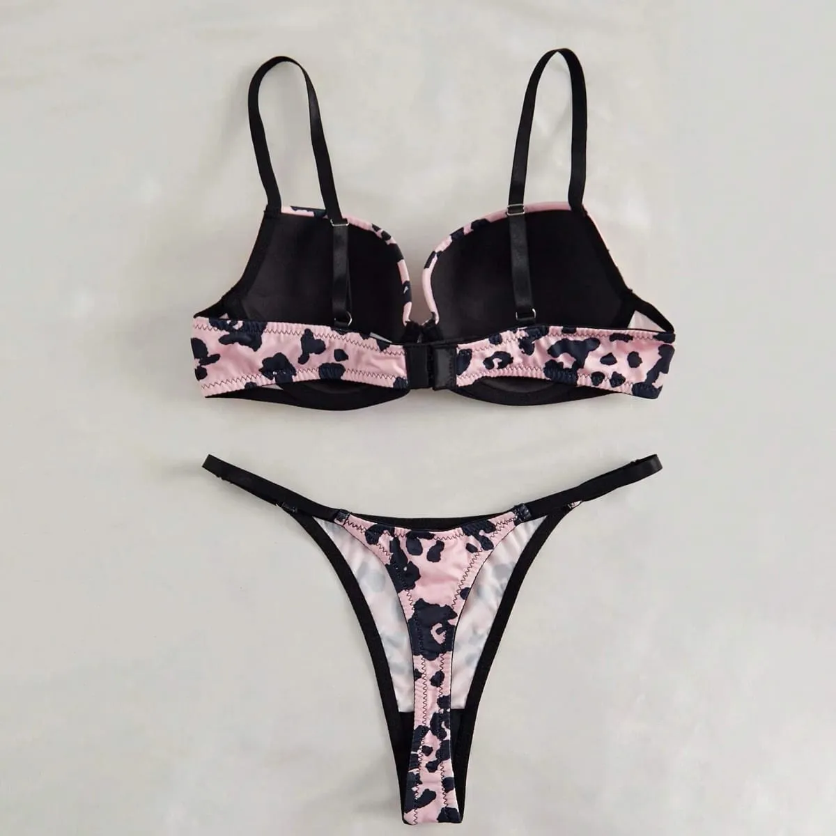 2026 European American Fashion Women Sexy Lingerie Leopard Print Bra Panty Comfortable Push Up Erotic Lingerie Set — image 6