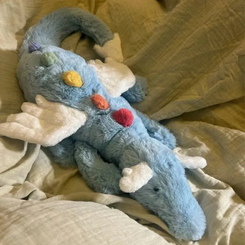 Blue Dragon Plush Toy Cute Soft Stuffed Animal with Colorful Spikes Wings Kids Birthday Gift Home Decoration Comfort Companion — image 5