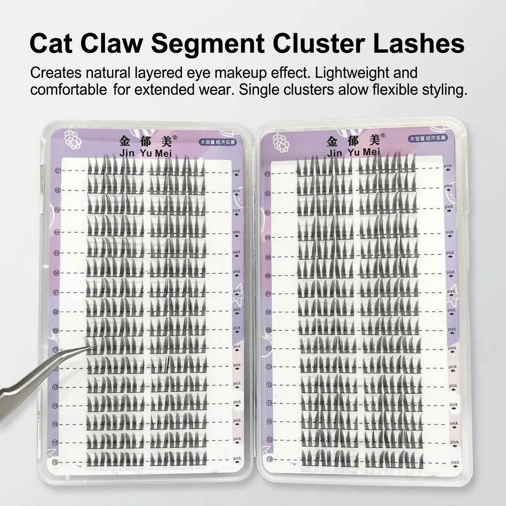 Professional Makeup False Eyelashes Segmented Cat Claw Lashes C Curl Natural Volume Dramatic Eye Enhancement for Women — image 1