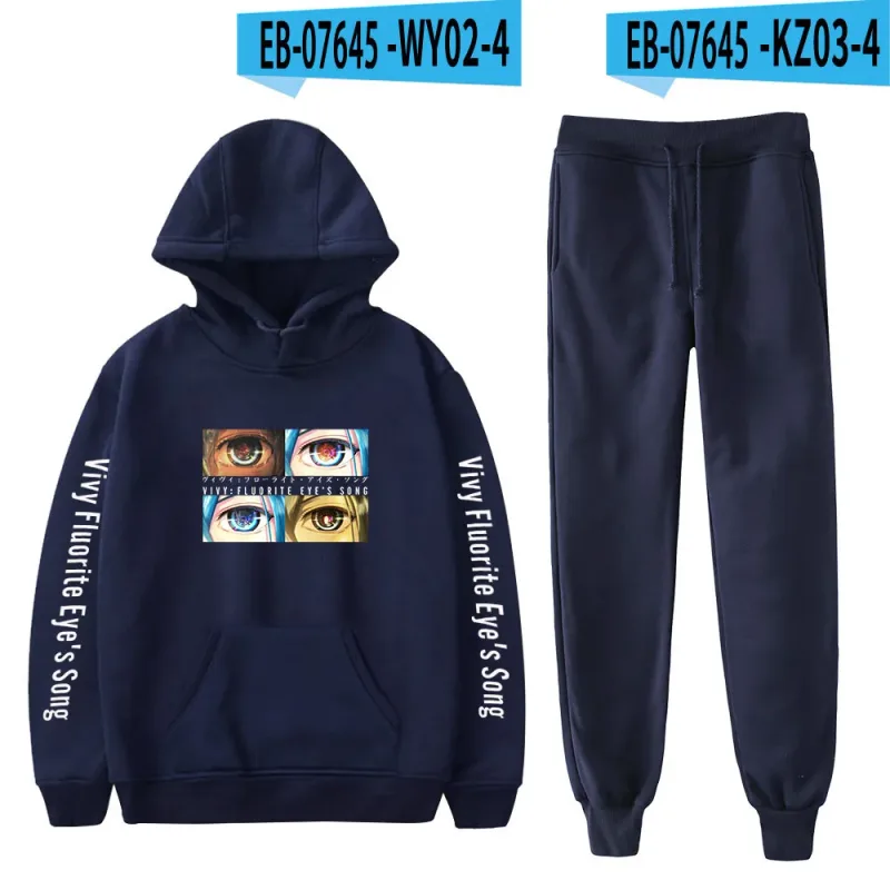 Harajuku Comfortable Vivy Fluorite Eye's Song Print Sweatshirt Sweatpants Hoodies+ Trousers Suit Boys/Girls 2 Piece Set Clothes — image 48
