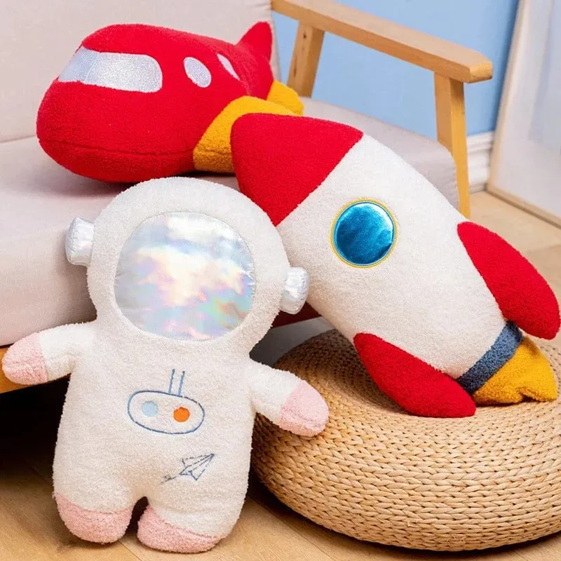 Hot Plush Rocket Astronaut Toy Stuffed Spaceship Throw Pillow Home Decor Birthday Gift Space Discovery Educational For Kids — image 9