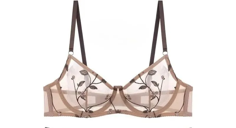 European Style Lace Sheer Embroidery Underwire Bra Minimizer Big Bust Anti-Sagging Support Comfort Soft Lingerie S-XL — image 9