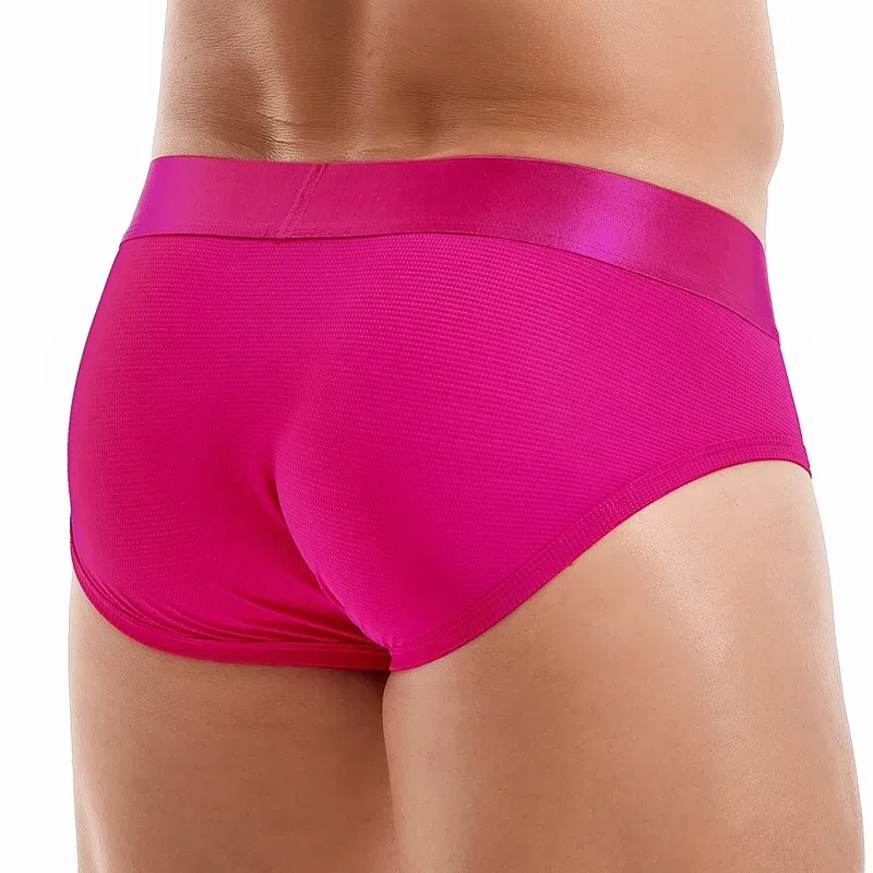 Jockmail Mens Underwear Briefs Mesh Breathable Sports Fitness Shorts Solid Color Sexy Low-rise Lingeries for Extreme Panties — image 38
