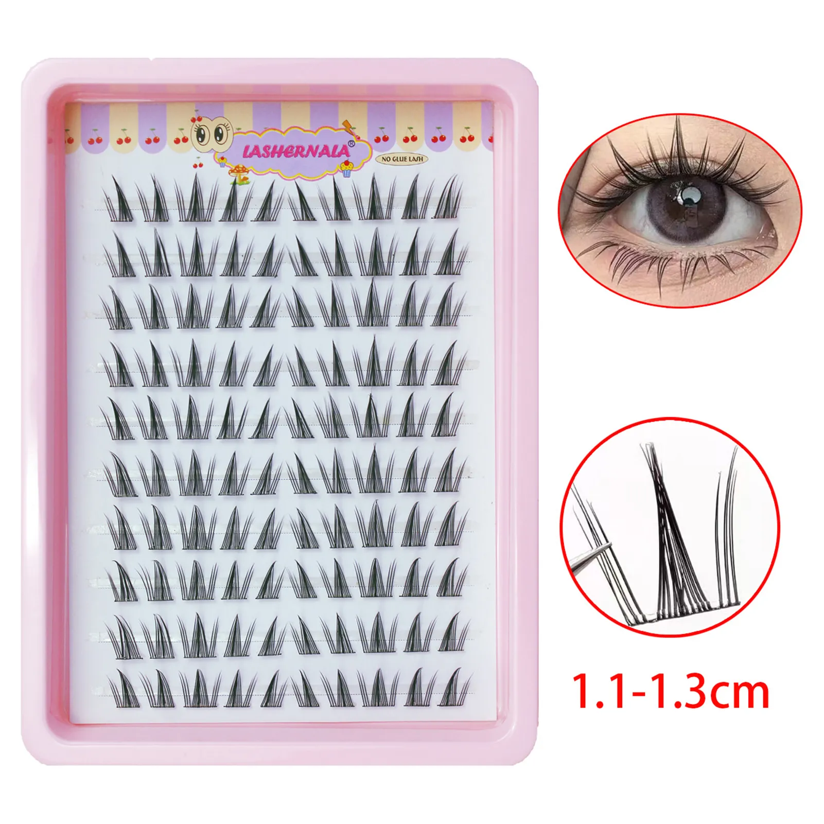 10 Rows Cat Eye Single Cluster Fake Eyelashes Natural Cosplay Makeup False Eyelashes Self-adhesive Natural Wispy Lash Extension — image 6
