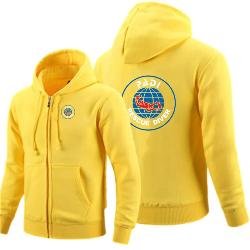 Scuba Driver Padi 2026 white Hoodies men Autumn Long Sleeve Pullover Tops Casual Pocket Hoodies Outer Loose Sport Wear