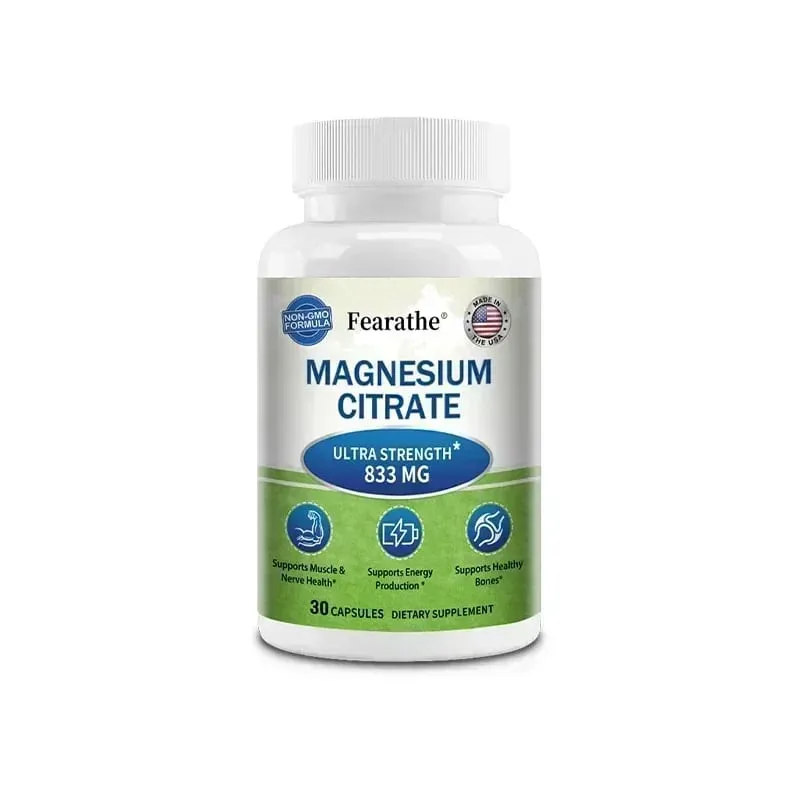 Magnesium Citrate Capsules Highly Absorbable Nutritional Supports Relaxation Sleep Bone Heart Nerve Muscle & Metabolism