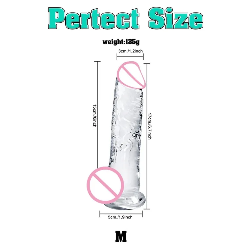 Different Sizes Transparent Soft Jelly Dildo Realistic Fake Dick Penis with Suction Cup G Spot Vagina Massage Sex Toy for Women — image 7